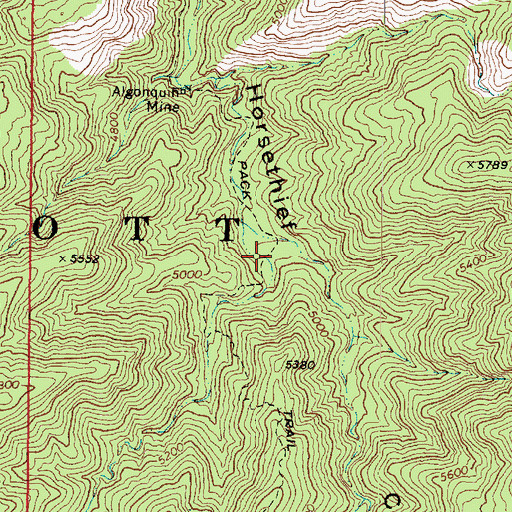 Topographic Map of Algonquin Trail, AZ