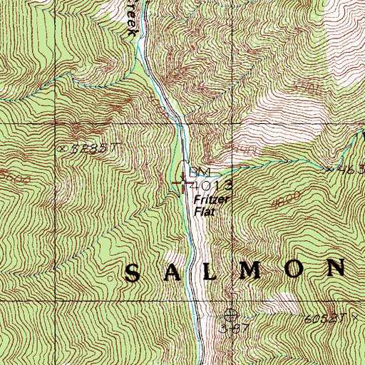 Topographic Map of Fritzer Flat, ID