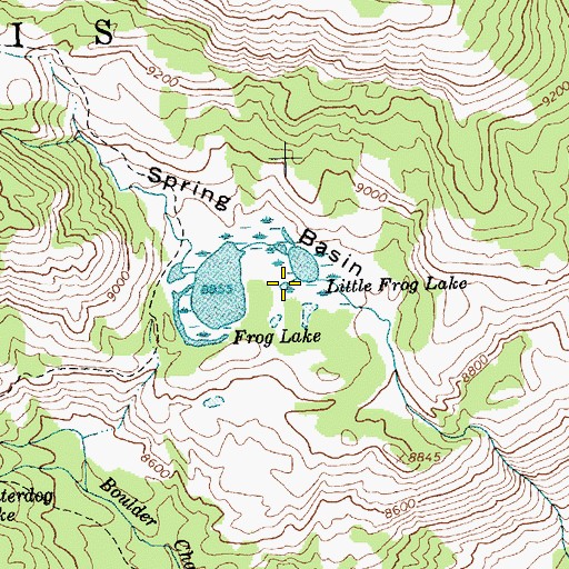 Topographic Map of Frog Lakes, ID