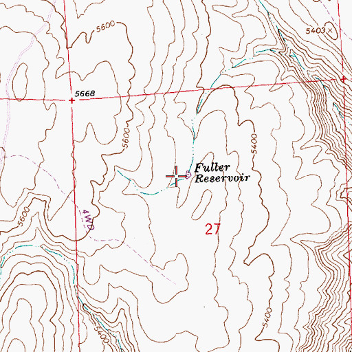 Topographic Map of Fuller Reservoir, ID