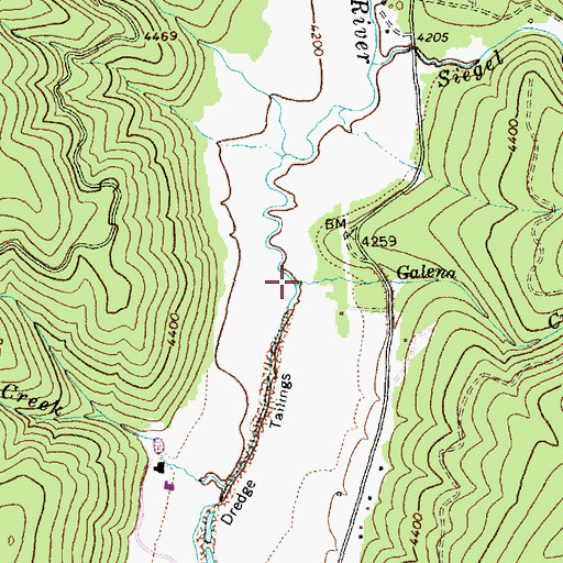 Topographic Map of Galena Creek, ID