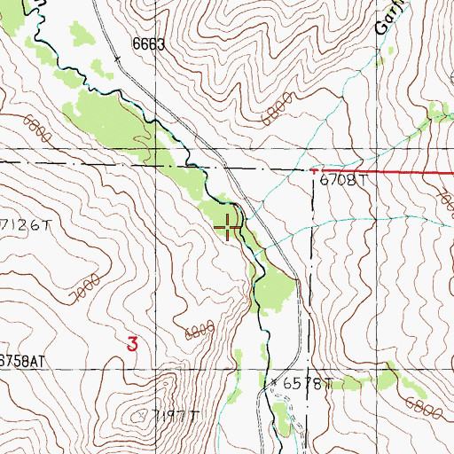 Topographic Map of Garfield Creek, ID