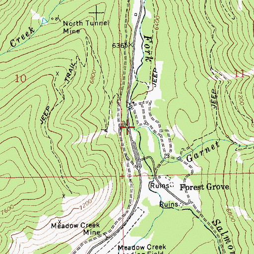 Topographic Map of Garnet Creek, ID