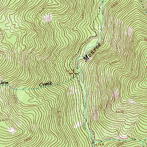 Topographic Map of Gem Creek, ID