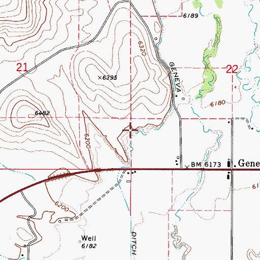 Topographic Map of Geneva Ditch, ID