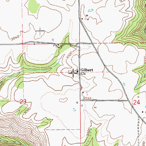 Topographic Map of Gilbert Church, ID