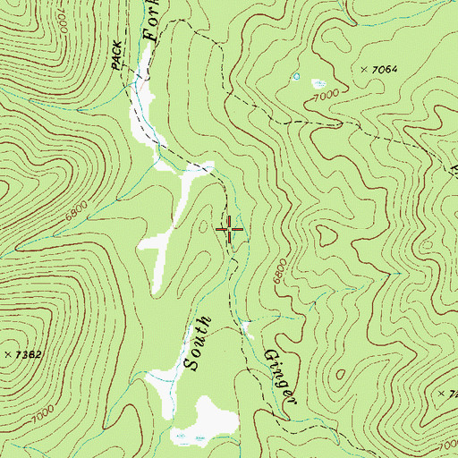 Topographic Map of Ginger Creek, ID