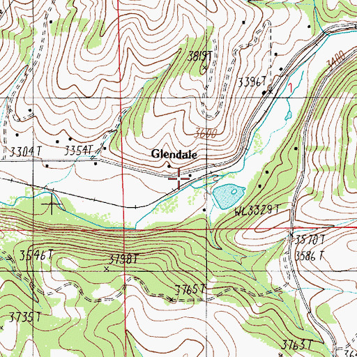 Topographic Map of Glendale, ID