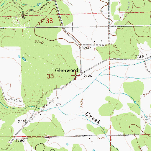Topographic Map of Glenwood, ID