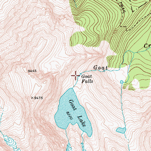 Topographic Map of Goat Falls, ID