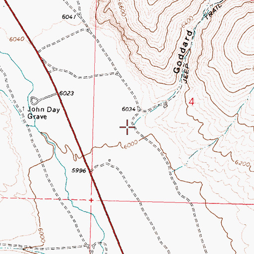 Topographic Map of Goddard Canyon, ID