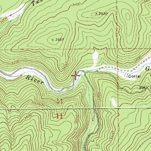 Topographic Map of Gold Center Creek, ID