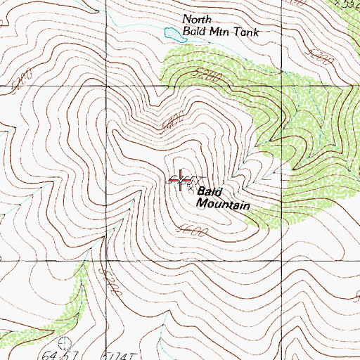 Topographic Map of Bald Mountain, AZ