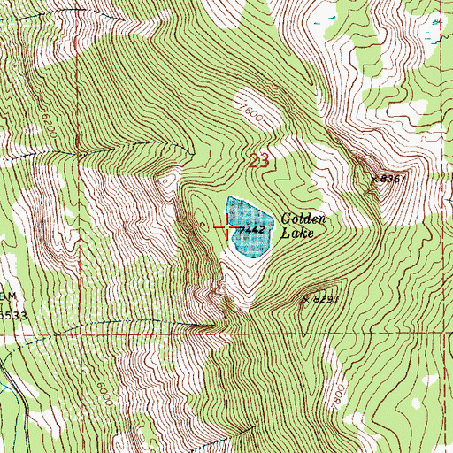 Topographic Map of Golden Lake, ID