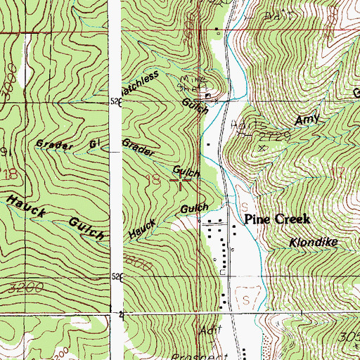 Topographic Map of Grader Gulch, ID