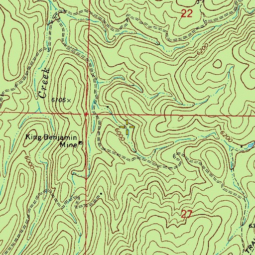 Topographic Map of Benjamin Spring, AZ