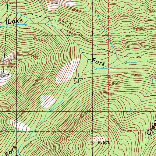 Topographic Map of Granite Fork, ID
