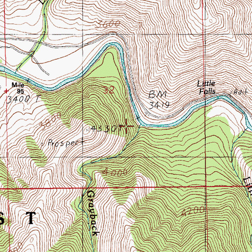Topographic Map of Grayback Creek, ID