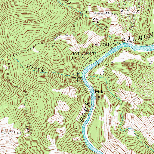 Topographic Map of Grouse Creek, ID