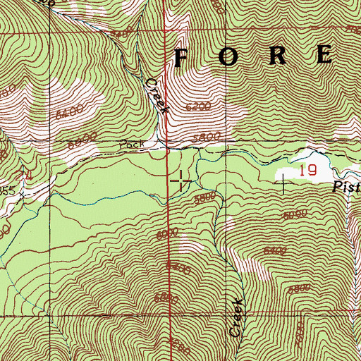 Topographic Map of Gun Creek, ID