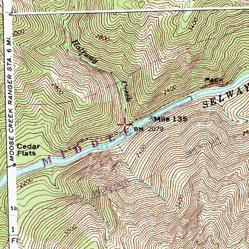 Topographic Map of Halfway Creek, ID