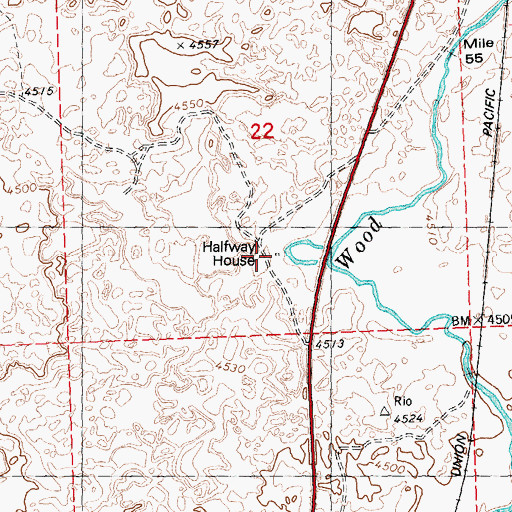 Topographic Map of Halfway House, ID