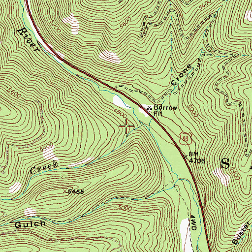 Topographic Map of Hammerean Creek, ID