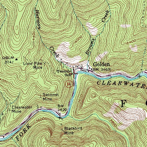 Topographic Map of Harman Creek, ID