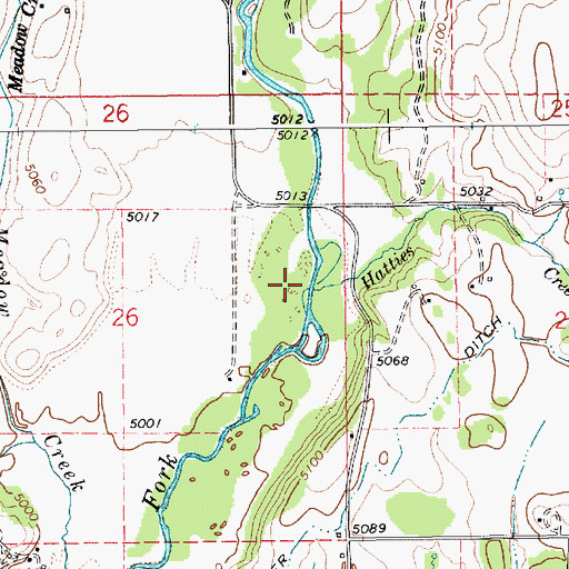 Topographic Map of Hatties Creek, ID