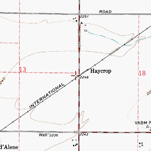 Topographic Map of Haycrop, ID