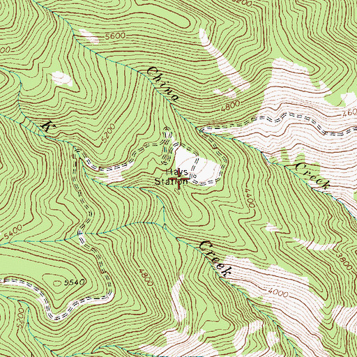 Topographic Map of Hays Station, ID