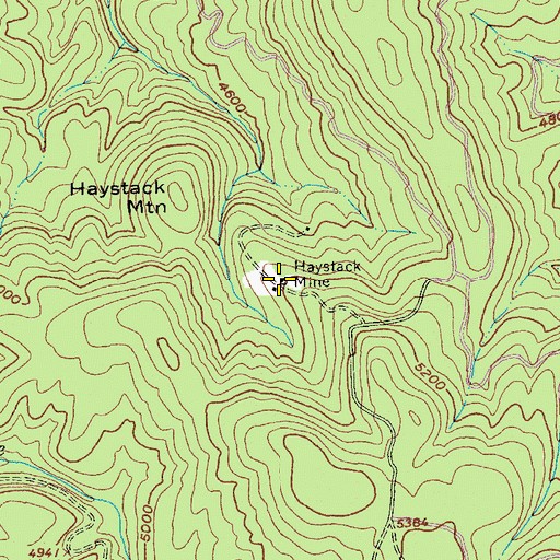 Topographic Map of Haystack Mine, ID