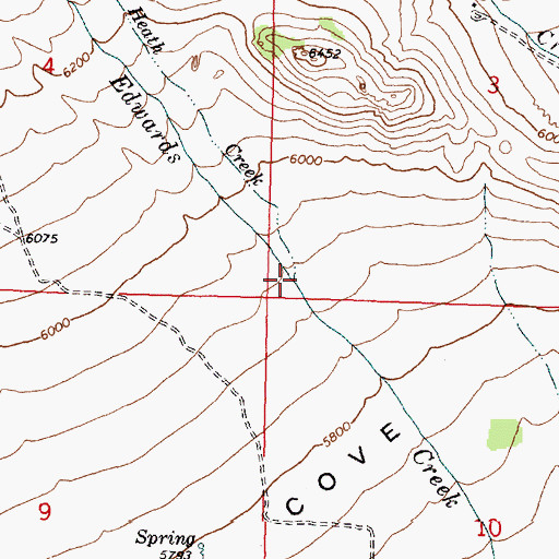 Topographic Map of Heath Creek, ID