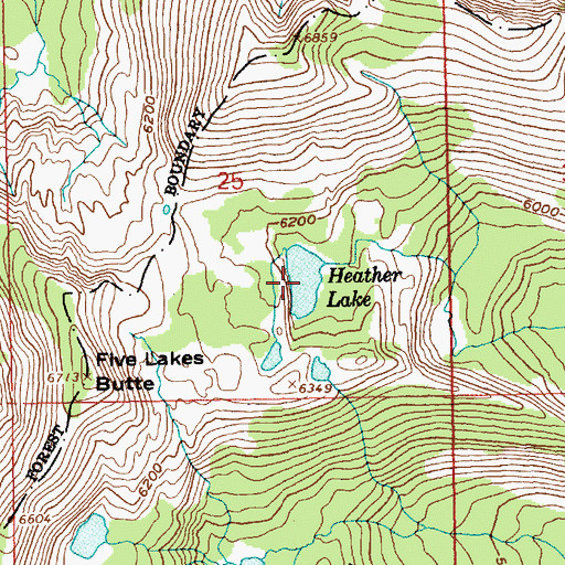 Topographic Map of Heather Lake, ID