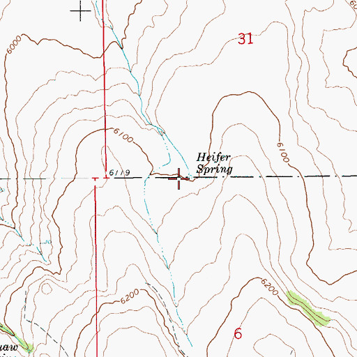 Topographic Map of Heifer Spring, ID