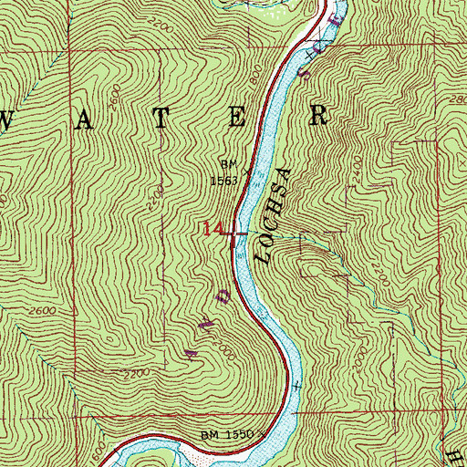 Topographic Map of Hellgate Creek, ID