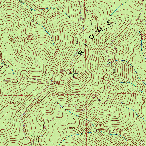 Topographic Map of Hemlock Ridge, ID