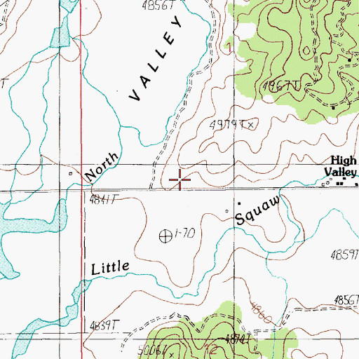 Topographic Map of High Valley School, ID