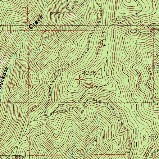 Topographic Map of Holmes Trail, ID
