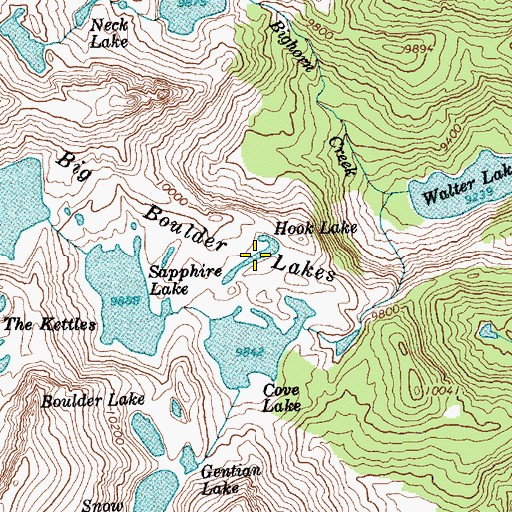 Topographic Map of Hook Lake, ID