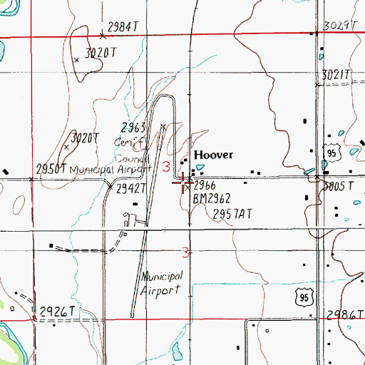 Topographic Map of Hoover, ID