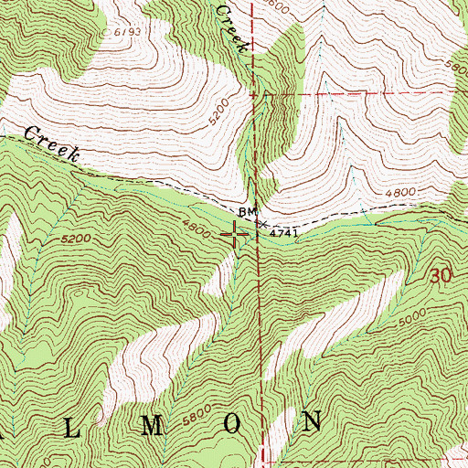 Topographic Map of Horn Creek, ID