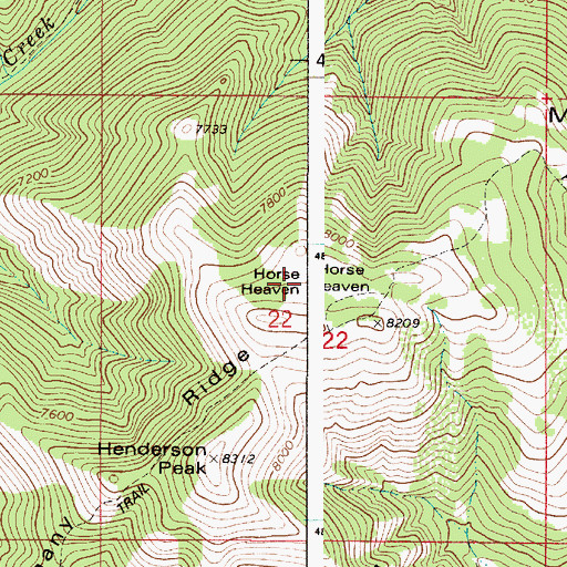 Topographic Map of Horse Heaven, ID