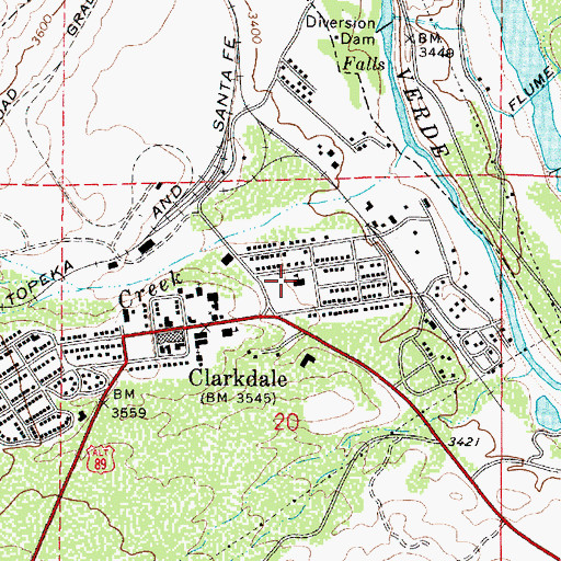 Topographic Map of Clarkdale Elementary School, AZ