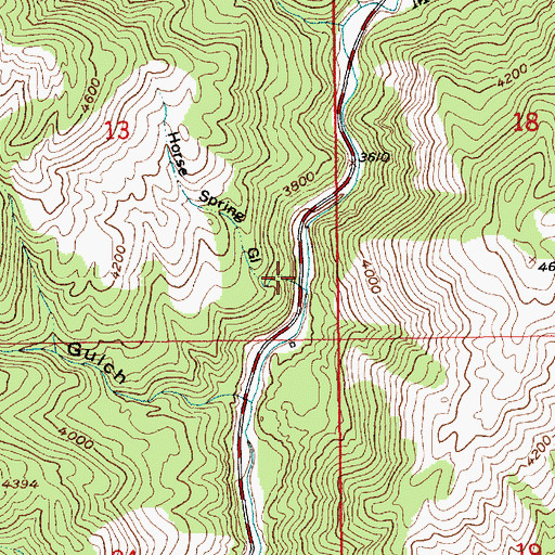 Topographic Map of Horse Spring Gulch, ID