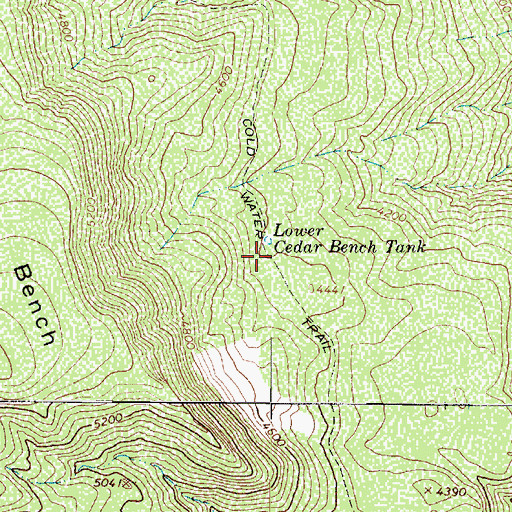 Topographic Map of Cold Water Trail Number Twenty Seven, AZ