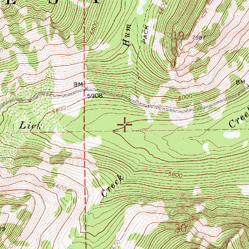 Topographic Map of Hum Creek, ID