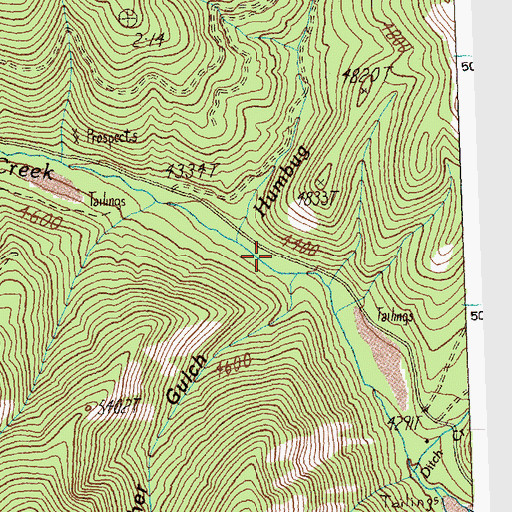 Topographic Map of Humbug Creek, ID