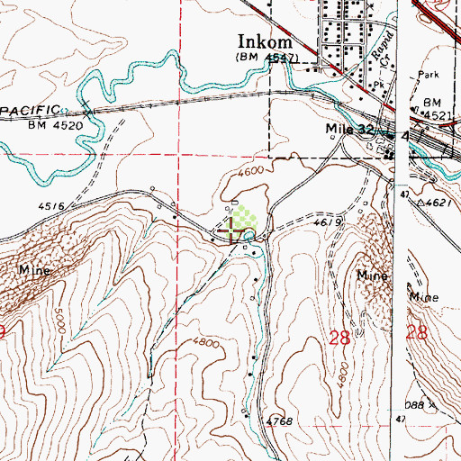 Topographic Map of Indian Creek, ID