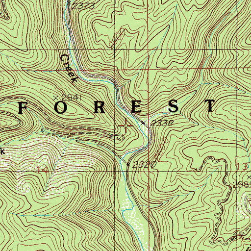 Topographic Map of Indian Creek, ID